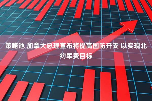 策略池 加拿大总理宣布将提高国防开支 以实现北约军费目标