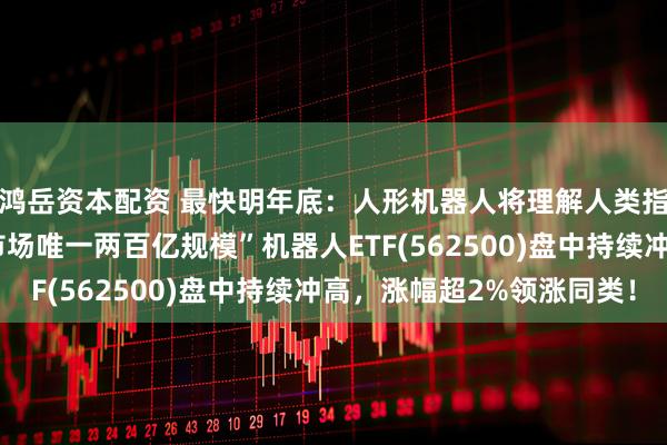 鸿岳资本配资 最快明年底：人形机器人将理解人类指令做任何动作！“全市场唯一两百亿规模”机器人ETF(562500)盘中持续冲高，涨幅超2%领涨同类！