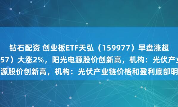 钻石配资 创业板ETF天弘（159977）早盘涨超1.6%、光伏ETF（159857）大涨2%，阳光电源股价创新高，机构：光伏产业链价格和盈利底部明确